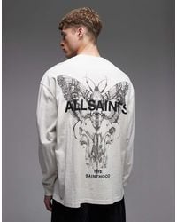 AllSaints - Hallis Long Sleeve Graphic Logo T-shirt With Back Print - Lyst