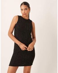 Vila - Sequin Shift Mini Dress With Bow Back - Lyst