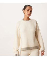 Vila - Contrast Trim Knitted Jumper Co-ord - Lyst