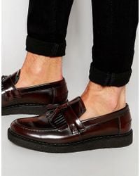 Fred Perry X George Cox Leather Tassel Loafers - Red