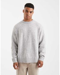 ASOS - Oversized Knitted Rib Panel Jumper - Lyst