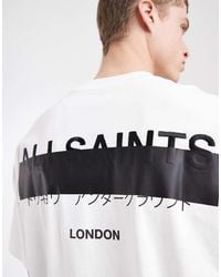 AllSaints - Redact Oversized Embroidered Logo T-Shirt - Lyst