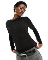 Collusion - Shimmer Long Sleeve Slash Neck Top - Lyst