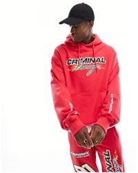 Criminal Damage - Heavyweight Hoodie With Racing Graphics - Lyst