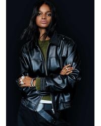 Bershka - Faux Leather Oversized Jacket - Lyst