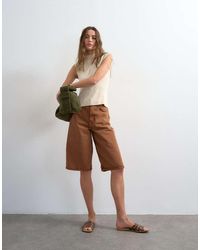 TOPSHOP - Denim Bermuda Shorts - Lyst