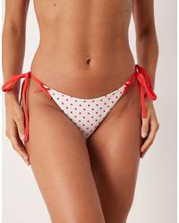Peek & Beau - Polka Dot Print Tieside Bikini Bottom - Lyst