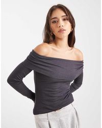 Miss Selfridge - Fine Knit Bardot Top - Lyst