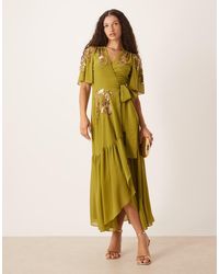 Hope & Ivy - Embellished Wrap Front Maxi Dress - Lyst