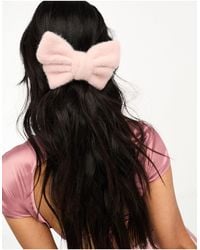 Glamorous - Knitted Hair Bow - Lyst
