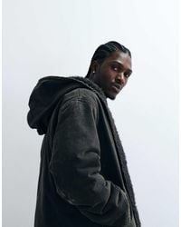 Levi's - Oversized Deck Hooded Denim Sherpa Jacket - Lyst