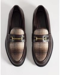 ASOS - Loafers With Snaffle And Checked Apron - Lyst