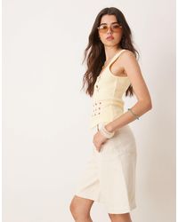 ASOS - Bermuda long en jean à taille haute - Lyst