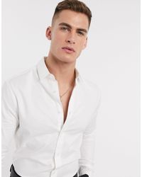 Uomo Abbigliamento da Camicie da Camicie eleganti Camicia attillata super skinny bianca con bottoni a contrasto da Uomo di ASOS in Bianco 