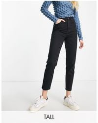 Bershka - Tall - mom jeans comodi neri - Lyst