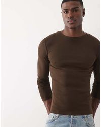 ASOS - Essentials Muscle Fit Long Sleeve T-shirt - Lyst
