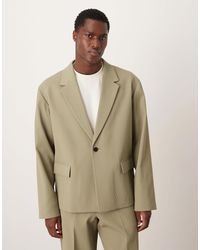 ASOS - Ribbed Fabric Boxy Suit Jacket - Lyst