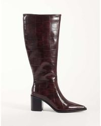 Glamorous - Pointed Toe Block Heeled Knee Boots - Lyst