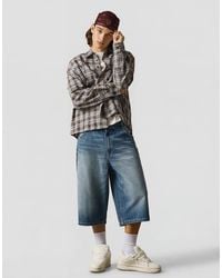 Bershka - Super baggy Denim Bermuda Shorts - Lyst