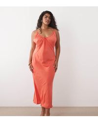 ASOS - Asos Design Curve Scoop Neck Bias Cut Scarf Neckline Midaxi Dress - Lyst
