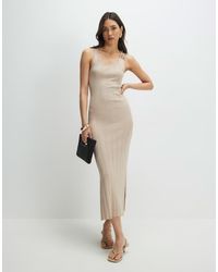 River Island - Knitted Ribbed Midi Dress - Lyst