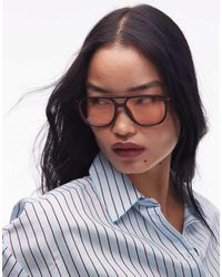& Other Stories - Occhiali Da Sole Oversize Squadrati Rétro Bordeaux - Lyst
