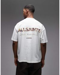 AllSaints - Underground Cow Print Logo T-shirt With Back Print - Lyst