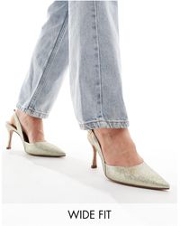 ASOS - Wide fit - samber 2 - scarpe con tacco a spillo color glitterate con pianta larga e cinturino posteriore - Lyst