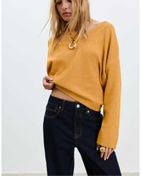 Stradivarius - Pull basique en maille douce - moutarde - Lyst