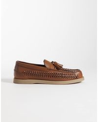 ASOS - Geweven Leren Loafers Met Kwastjes - Lyst