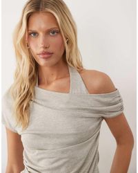 ASOS - Asymmetric Drape Ruched Top - Lyst