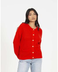 Brave Soul - Round Neck Fisherman Knit Cardigan - Lyst