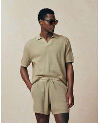 ASOS - Relaxed Knitted Co-Ord Airtex Notch Neck Polo - Lyst