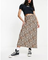 New Look - Animal Print Midi Skirt - Lyst