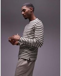 Mango - Maglietta A Maniche Lunghe A Righe Scuro - Lyst