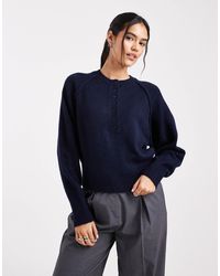 ASOS - – langärmliger henley-strickpullover - Lyst