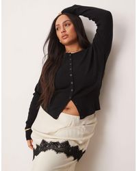 ASOS - Asos design curve – figurbetonte, gerippte strickjacke - Lyst
