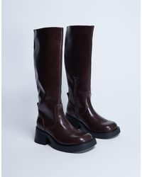 TOPSHOP - Rachel Knee High Chunky Heeled Boot - Lyst