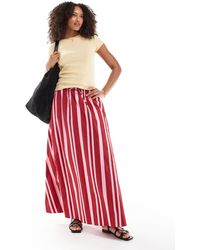 ASOS - Cotton Tie Waist A Line Maxi Skirt - Lyst