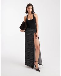 Miss Selfridge - Halter Neck Maxi Dress - Lyst