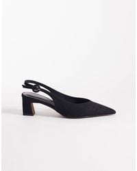 ASOS - – swift – schuhe aus em wildlederimitat mit fersenriemen und blockabsatz - Lyst