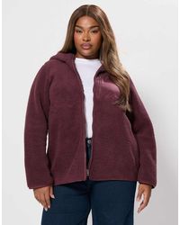 Yours Clothing - Hooded Pocket Fleece Jacket - Lyst