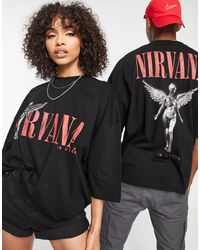 ASOS Unisex Oversized T-shirt With Nirvana Print - Black