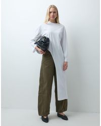 ASOS - Longline Wrap Front Long Sleeve T-Shirt - Lyst