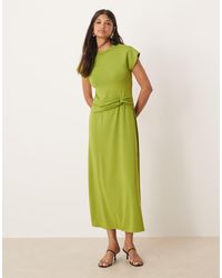 ASOS - T-shirt Twist Waist Midi Dress - Lyst