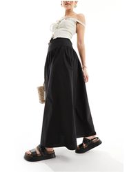 ASOS - Falda larga negra con cintura caída - Lyst