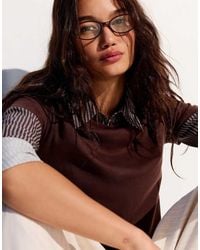 Bershka - Oval Blue Light Filtering Glasses - Lyst