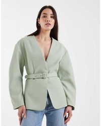 ASOS - Tailored Nipped Waist Belted Blazer - Lyst