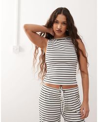 Collusion - Slash Neck Stripe Vest Top Co-ord - Lyst