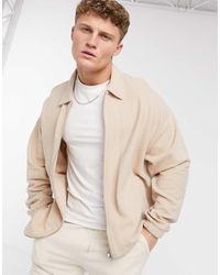 ASOS - Oversized Harrington Jersey Jacket - Lyst